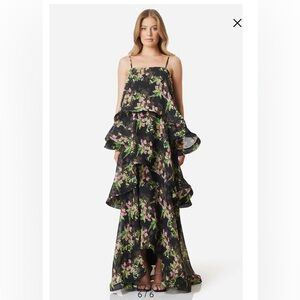 Elliatt Ula Floral Tiered Georgette Gown